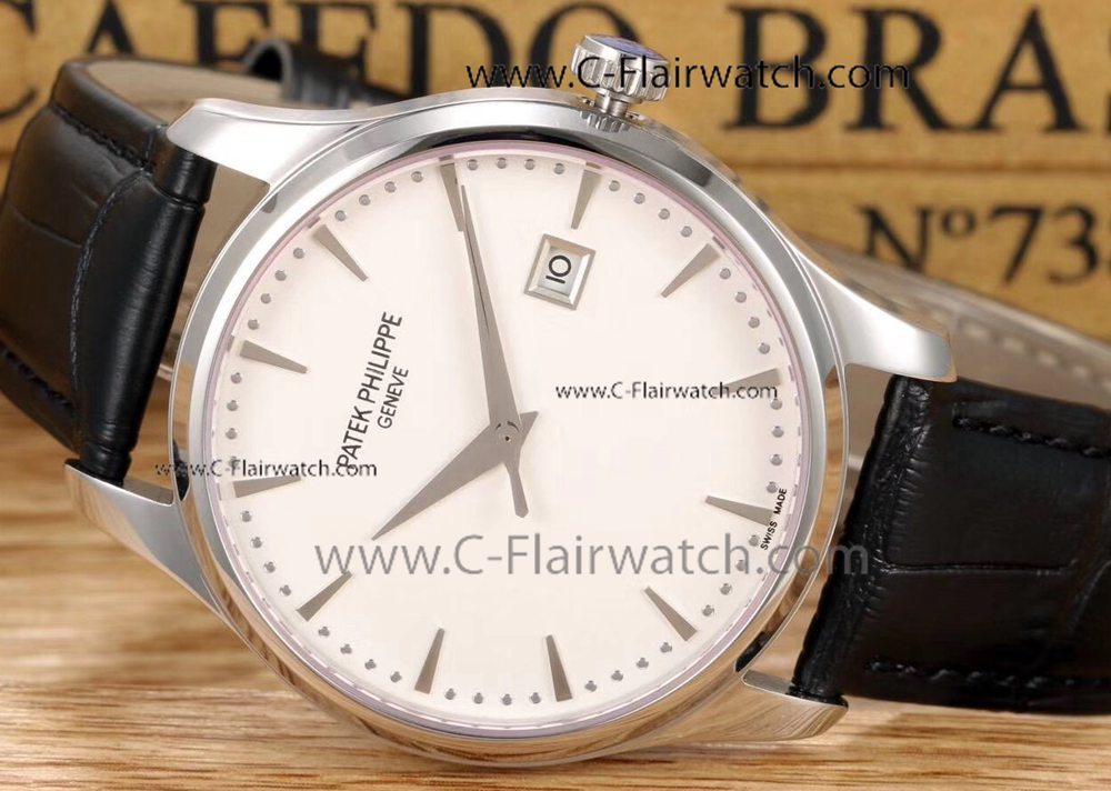 Best Patek Philippe Calatrava Replica Watch White Face and Black